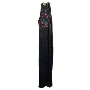 Vintage 80's Scala Silk Beaded Gown Women's Size Medium